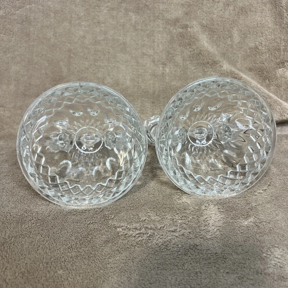Pair (2) Imperial Glass Double‎ Candlestick Holders Tradition Pattern Stem #165